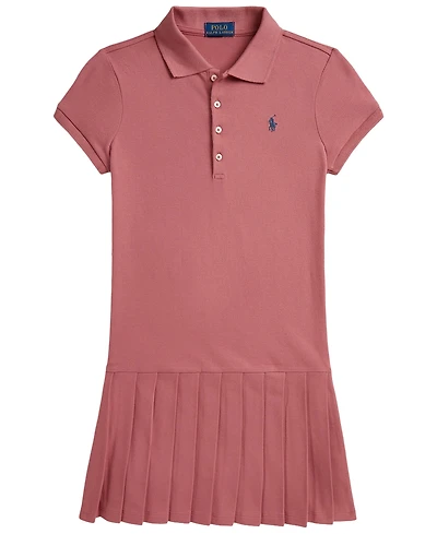 Polo Ralph Lauren Girls' 7-16 Pleated Stretch Mesh Dress