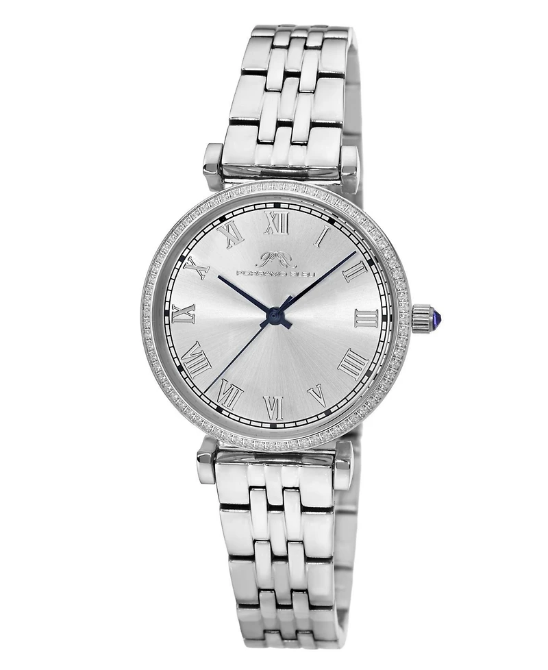 Porsamo Bleu Women's Emma Stainless Steel Silver Tone Sunray Dial Watch 1141AEMS
