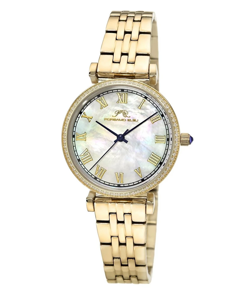 Porsamo Bleu Women's Emma Stainless Steel Gold Tone and Mop Dial Watch 1142BEMS
