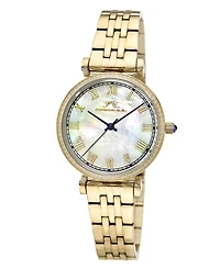 Porsamo Bleu Women's Emma Stainless Steel Gold Tone and Mop Dial Watch 1142BEMS