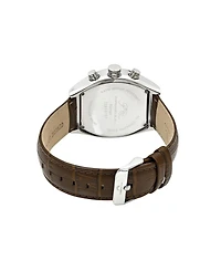 Porsamo Bleu Roman Chronograph Genuine Leather Silver Tone and Men's Watch 1293AROL