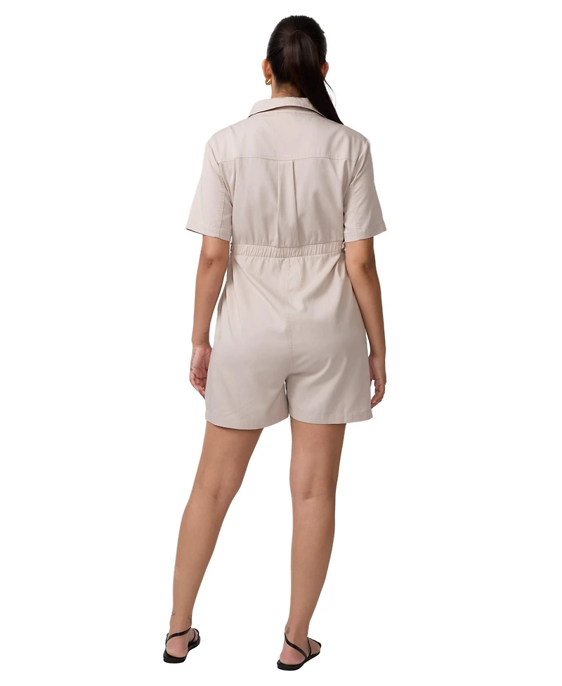 Ingrid + Isabel Maternity Short Sleeve Utility Romper