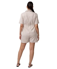 Ingrid + Isabel Maternity Short Sleeve Utility Romper