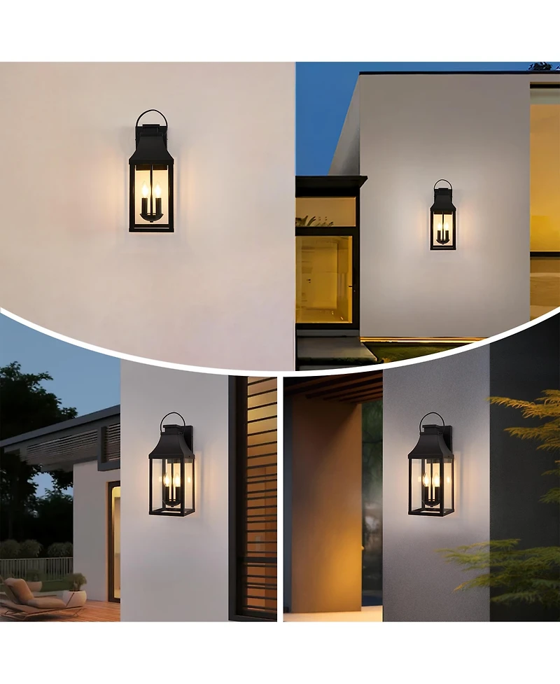 Busdays Outdoor Wall Light 2 Pack Porch Light Wall Sconce Lantern 2 Light Modern Exterior Lighting Fixture Wall Mount for House Garage