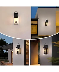 Busdays Outdoor Wall Light 2 Pack Porch Light Wall Sconce Lantern 2 Light Modern Exterior Lighting Fixture Wall Mount for House Garage