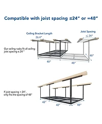 Fleximounts 2 Pack Overhead Garage Storage Adjustable Ceiling Rack