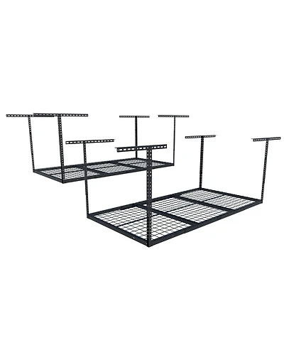 Fleximounts 3x6 Overhead Garage Storage Rack, Heavy-Duty Metal Ceiling Racks, Hammertone, Classic Series
