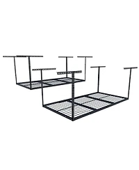 Fleximounts 3x6 Overhead Garage Storage Rack, Heavy-Duty Metal Ceiling Racks, Hammertone, Classic Series