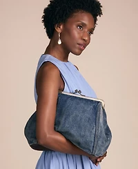 Patricia Nash Vivienne Medium Denim Frame Clutch Handbag