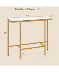 Slickblue Entryway Console Table with Faux Marble Top and Metal Frame