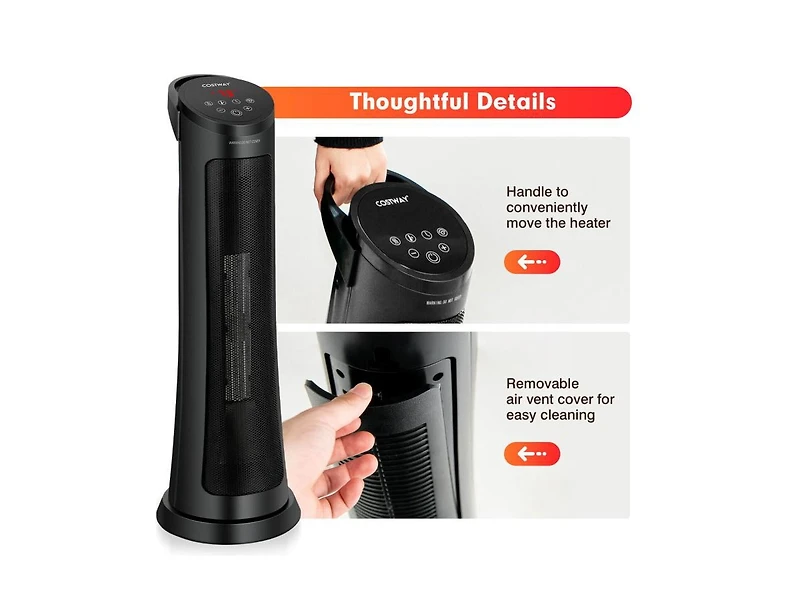 Mondawe 1500W Ptc Fast Heating Space Heater with Remote Control