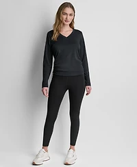 Dkny Sport Women's Long-Sleeve Ruched Tech Top