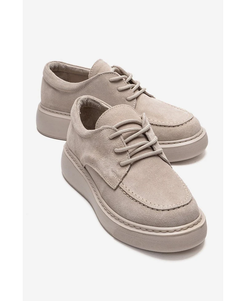 Forever & Always Shoes Women's Mareon Leather Lace Up Sneaker
