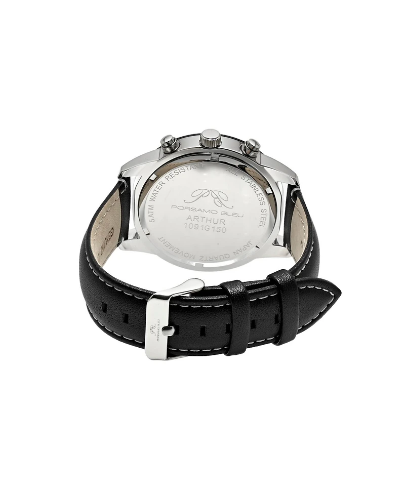 Porsamo Bleu Men's Arthur Genuine Leather Band Watch 1091GARL
