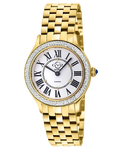 GV2 by Gevril Women's Milan Swiss Quartz Diamond Ip Stainless Steel Bracelet Watch