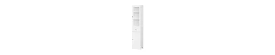 Busdays White Slim Tall Bathroom Storage Cabinet Narrow Linen Tower with Acrylic Door Drawer and Shelves