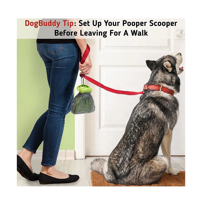 DogBuddy Dog Pooper Scooper With Waste Bag Dispenser