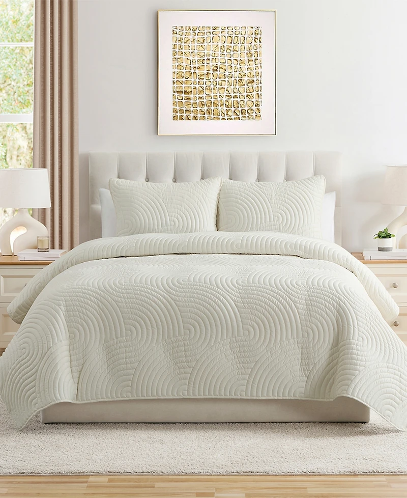 Vcny Home Sands 3-Piece Curved Quilt Set