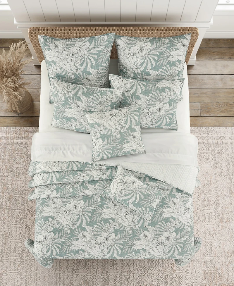 Salt Life Auckland Floral 3-Piece Quilt Set, Full/Queen