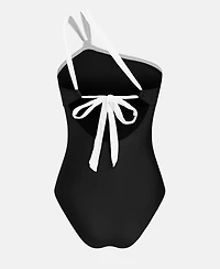 Cupshe Women's One Shoulder Back Tie Classic Coverage One-Piece Swimsuit