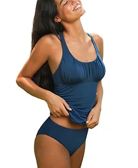 Cupshe Women's Scoop Neck Cross-Back Tankini Set