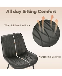 gaomon Set of 2 Modern Dining Chairs Upholstered Pu Leather Armless Side Chairs with Thick Cushion for Kitchen Dining Room