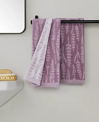 Skl Home Lavender Silhouette Jacquard Curved 2-Piece Hand Towel Set