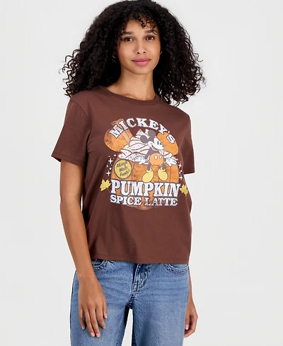Disney Juniors' Mickey Pumpkin Spice Crewneck Tee