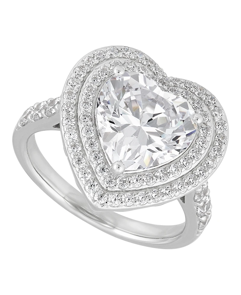 Arabella White Cubic Zirconia Ring in Sterling Silver Rhodium