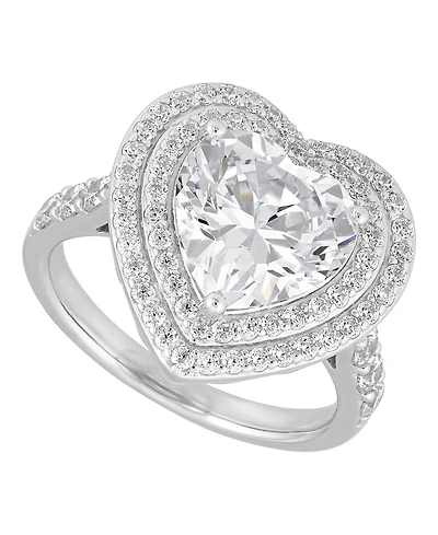 Arabella White Cubic Zirconia Ring in Sterling Silver Rhodium