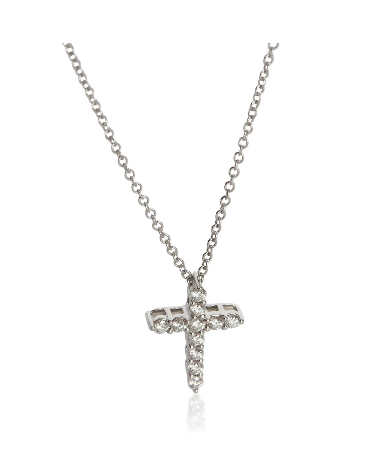 Pre-Owned Tiffany & Co Platinum Diamond Mini Cross Pendant