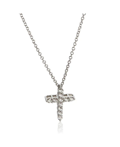 Pre-Owned Tiffany & Co Platinum Diamond Mini Cross Pendant