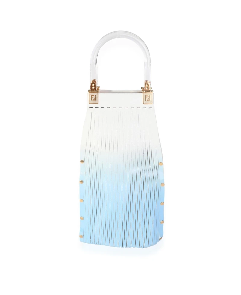 Pre-Owned Fendi Blue Gradient Laser Cut Patent and Suede Sunny Top Handle Bag