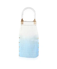 Pre-Owned Fendi Blue Gradient Laser Cut Patent and Suede Sunny Top Handle Bag