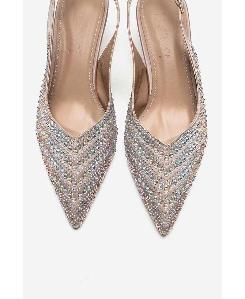 Prologue Shoes Women's Royale Embellished Kitten Heel Pump