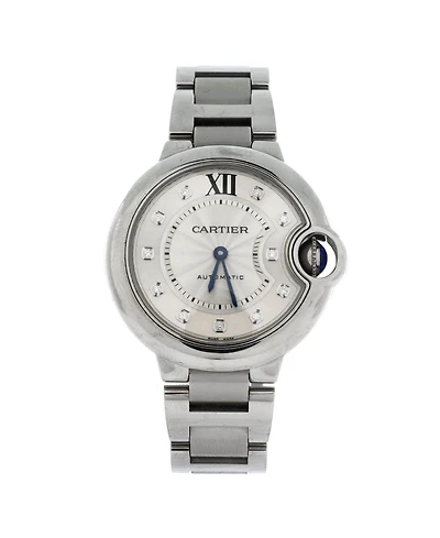 Pre-Owned Cartier Ballon Bleu de Cartier Automatic Watch in Stainless Steel with Diamond Markers 33mm