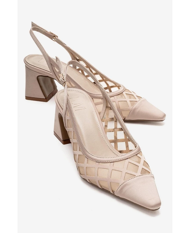 Prologue Shoes Alveron Block Heel Mesh Pump