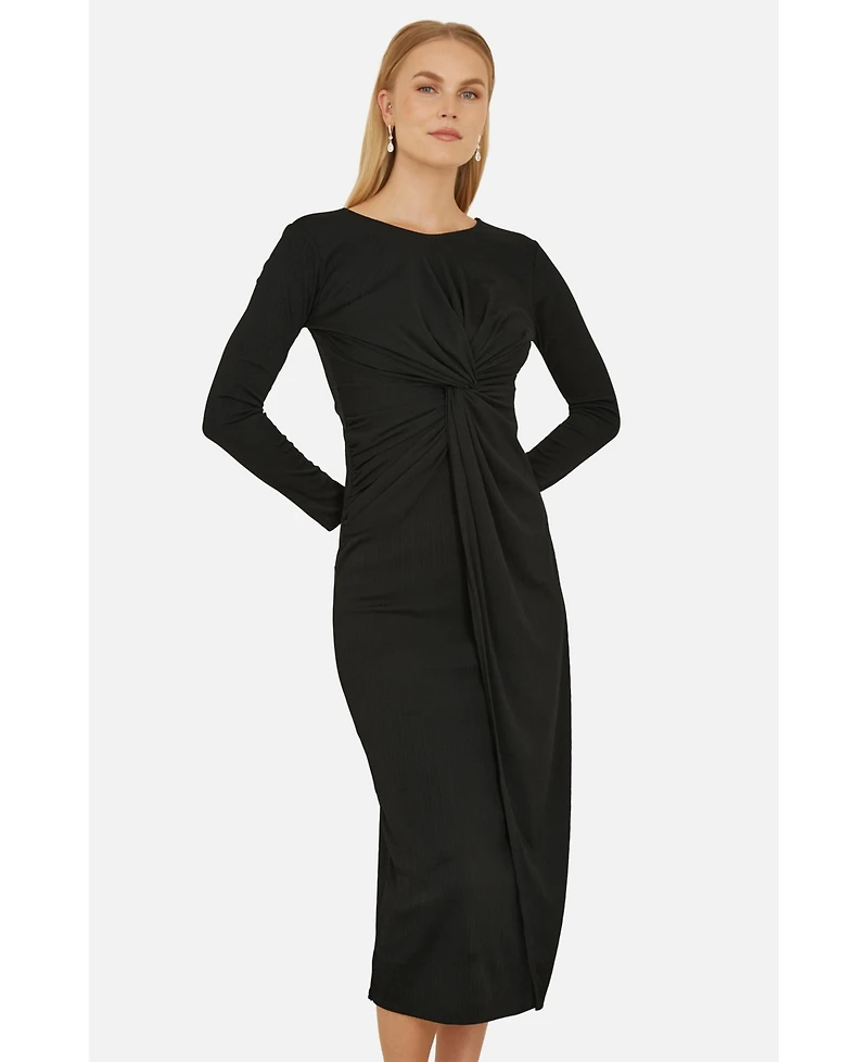 Yumi Women's Midi Fitted Stretch Dress