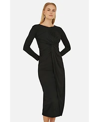 Yumi Women's Midi Fitted Stretch Dress