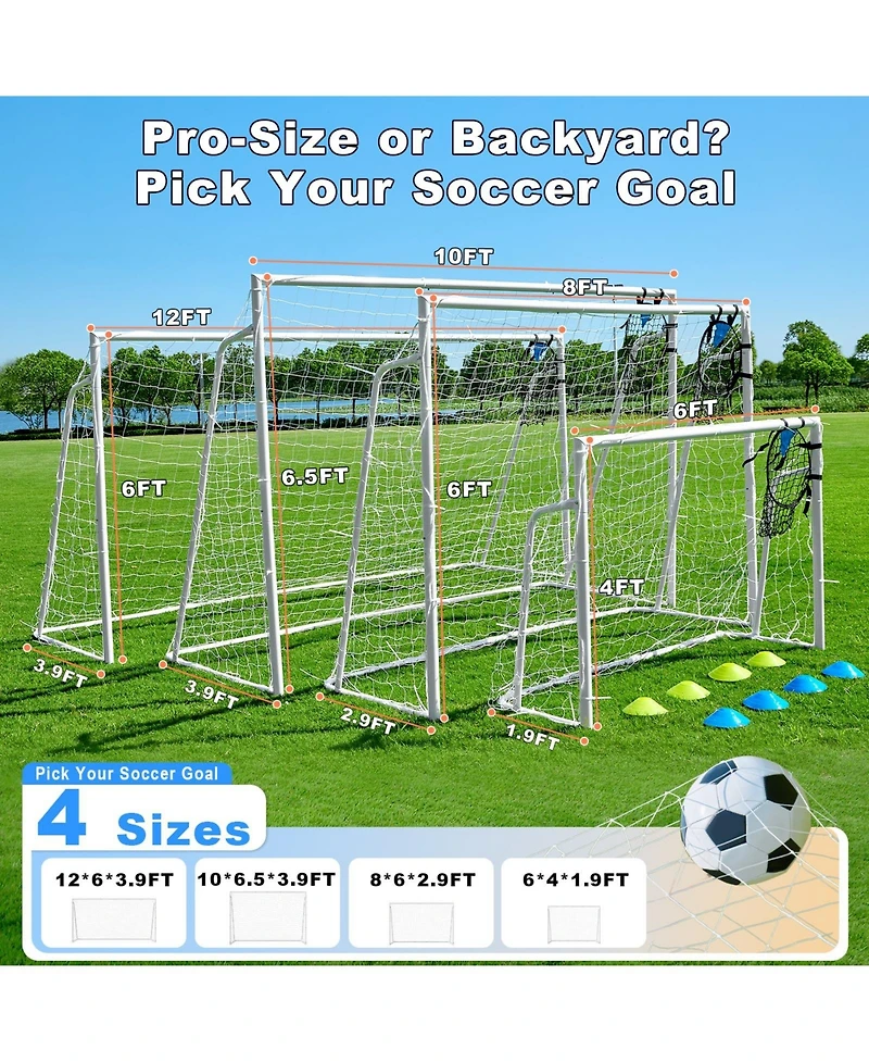 Gnuadz Soccer Goal Backyard Metal 8x6ft Training Equipment Outdoor Sports Gifts