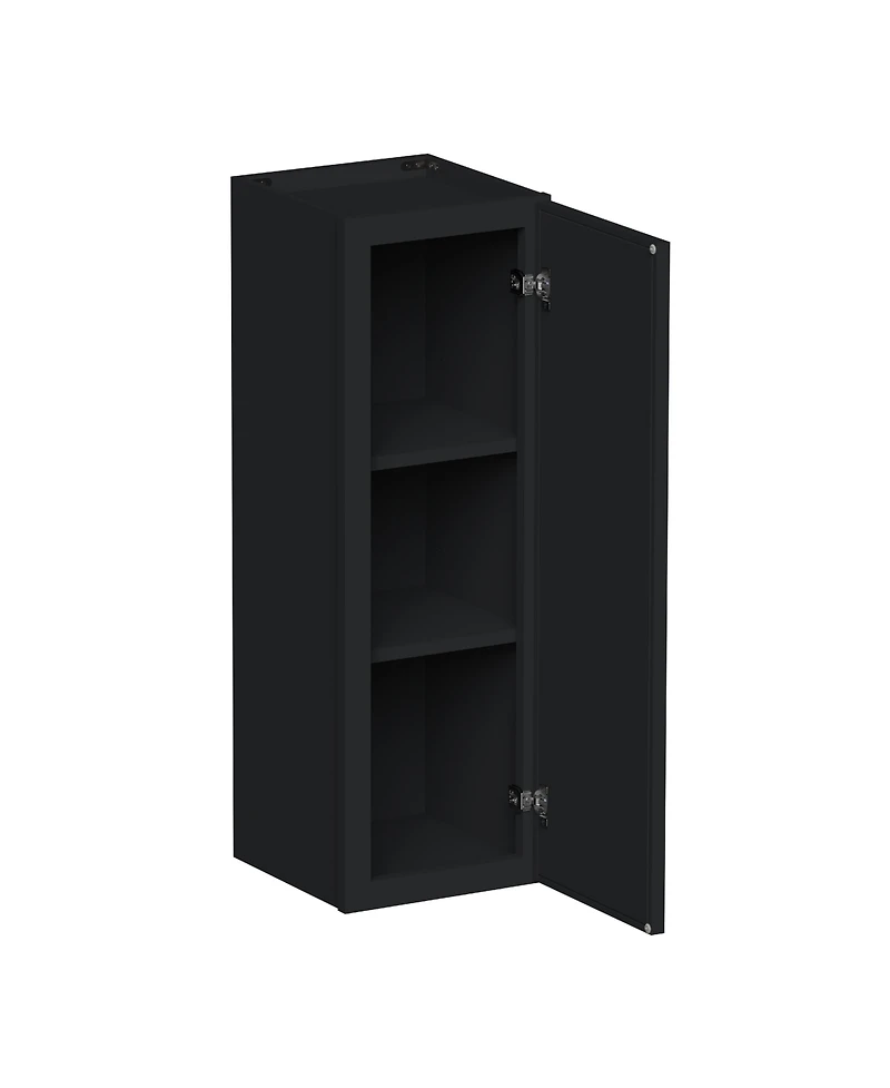 Boyel Living 12 Inch x 36 Inch Standard Wall Cabinet 1 Door 2 Shelves, Kitchen Cabinet with Solid Wood Frame, Soft-Close Hinge