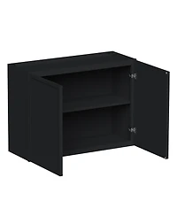 Boyel Living Double Door Short Wall Cabinet with Shelves, Ready to Assemble Kitchen Cabinet with Solid Wood Frame, Soft-Close Slides and Hinge