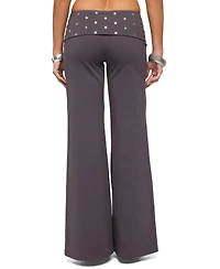 Edikted Women's Breanna Studded Foldover Wide Leg Pants
