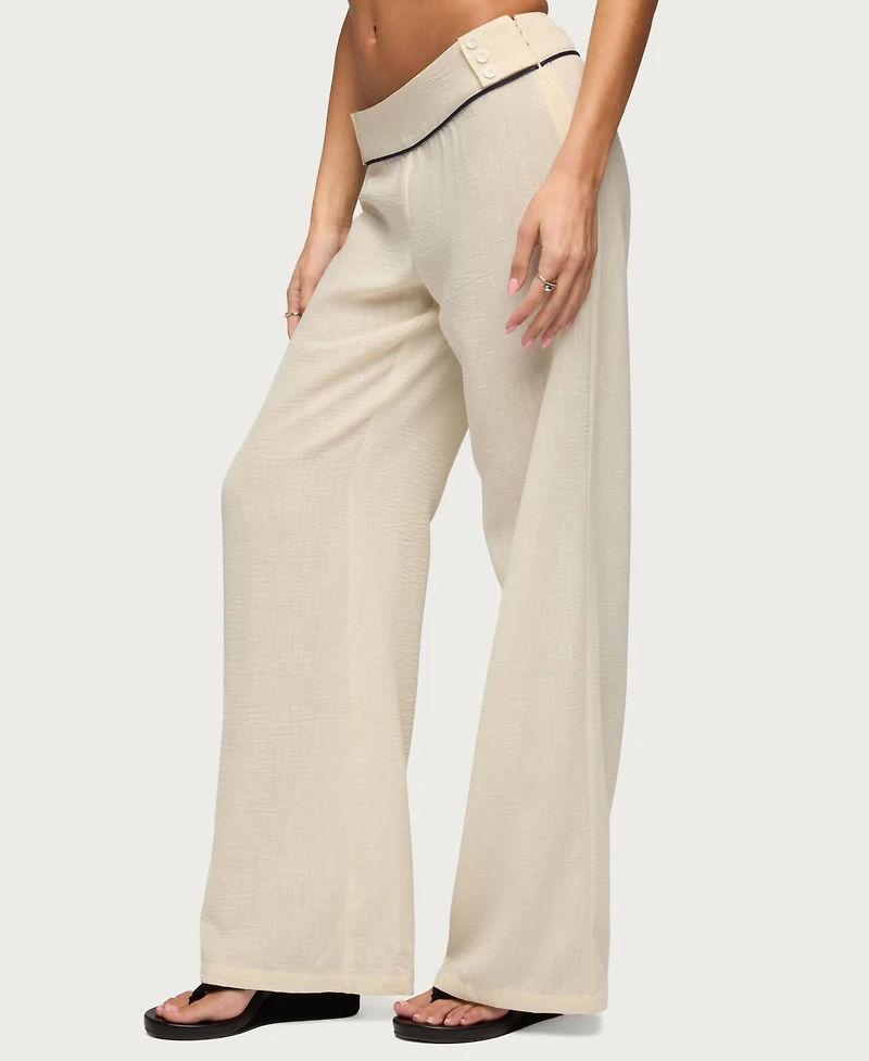 Edikted Women's Dorine Contrast Woven Pants