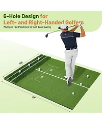 Xo 5x4FT Golf Practice Mat, 45mm/22mm Thick Turf with Alignment Guides for Indoor Outdoor Driving Chipping Training