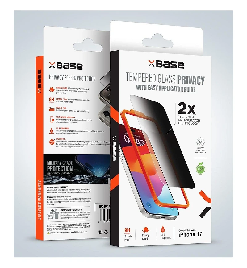 Gonez Tempered Glass Privacy Screen Protector with Easy Applicator for iPhone 17 Air, 9H Anti-Scratch Bubble-Free Guard