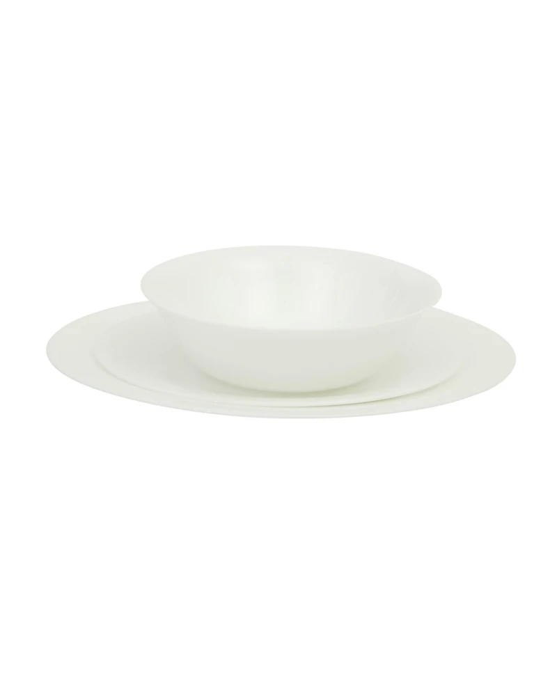 Gibson Home Vanilla Hills 12pc Opal gGass Set, Service for 4 Dinner Plate, Salad Plate and Bowls Chip-Resistant