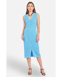 Yumi Women's Cotton Scallop Crochet Knitted Dress