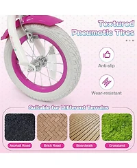 Gymax Kids Bike Training Wheels Hand Coaster Brakes Adjustable Seat Handlebar