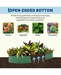 Xo Pack Galvanized Raised Garden Beds 8x4x1.5 ft, Metal Planter Boxes for Vegetables